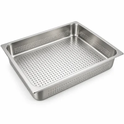 Cubeta perforada Gastronorm GN 2/1 de acero inoxidable