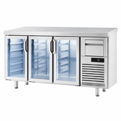 Frente mostrador refrigerado de puerta de cristal