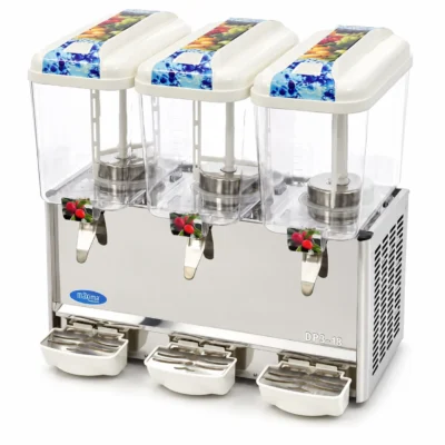 Horchatera refrigerada profesional con tres depósitos y agitador