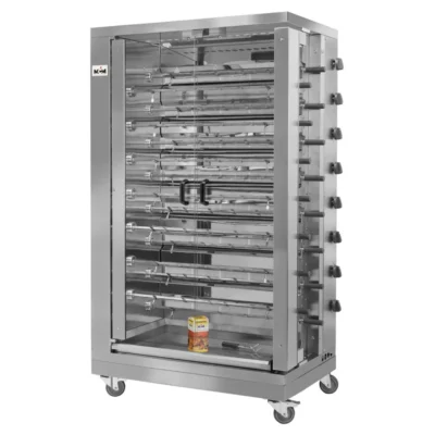 Asador de pollos vertical a gas profesional de 15 espadas