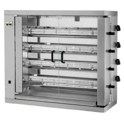Asador de pollos vertical a gas profesional de 4 espadas