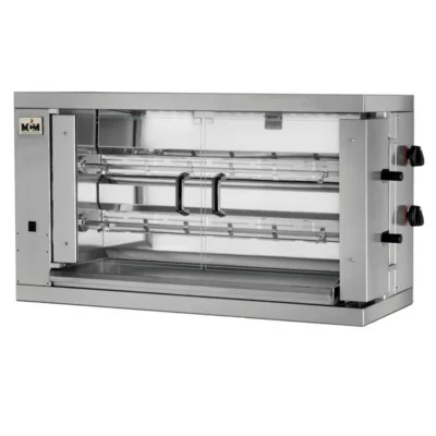 Asador de pollos vertical eléctrico profesional de 2 espadas