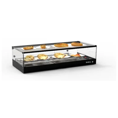 Vitrina caliente de tapas con cristal recto calor seco 840x395x225 mm