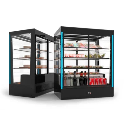 Vitrina expositora refrigerada cerrada recta 1015 mm con acceso frontal y trasero